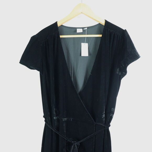 NWT Gap Velvet Midi Wrap Dress L - Picture 3 of 8